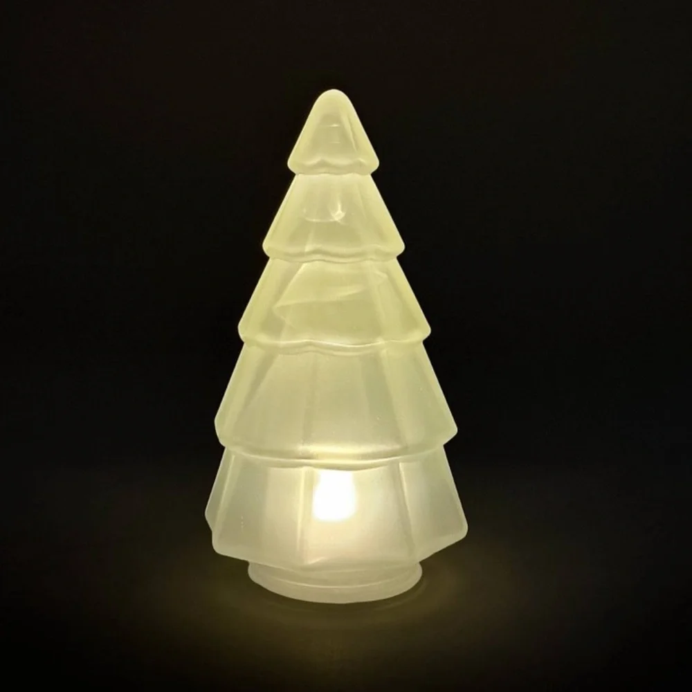 Glass LED Tree in Matte White from Target Bullseye Playground Holiday 2025, New!